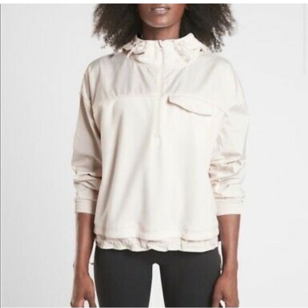 Athleta Ivory Zion MicroFleece Pullover Jacket